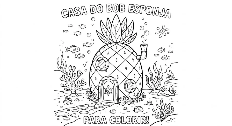 Desenho Casa do Bob Esponja para colorir e imprimir