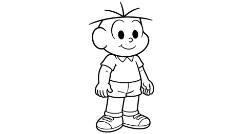 Desenho para colorir e imprimir do Cebolinha em pé.