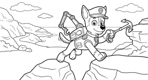 Chase Patrulha Canina escalando para colorir e imprimir