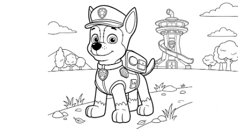 Chase Patrulha Canina para Colorir e Imprimir