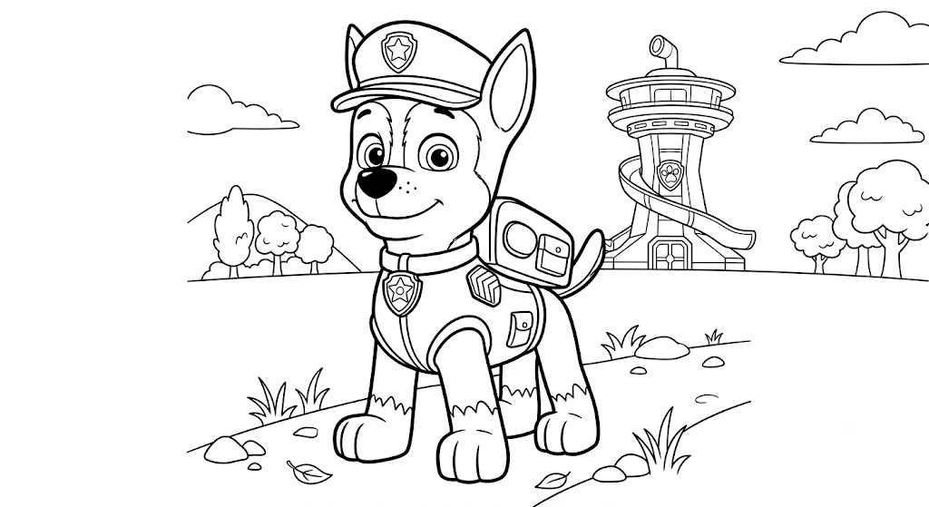 Chase Patrulha Canina para Colorir e Imprimir