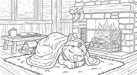 Everest Patrulha Canina dormindo para colorir e imprimir