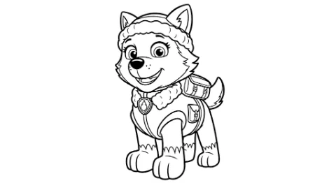 Everest Patrulha Canina sem fundo para colorir e imprimir
