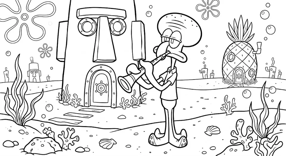 Desenho Lula Molusco para colorir e imprimir