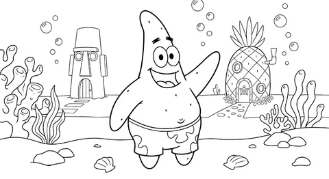 Desenho de Patrick Estrela para colorir e imprimir