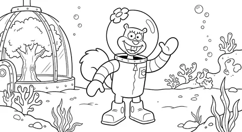 Desenho de Sandy Bochechas para colorir e imprimir