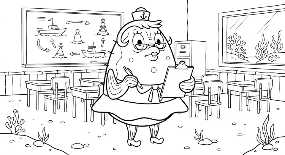 Desenho Senhora Puff (Bob Esponja) para colorir e imprimir